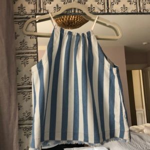 Anthropologie Maeve Blue Striped Halter